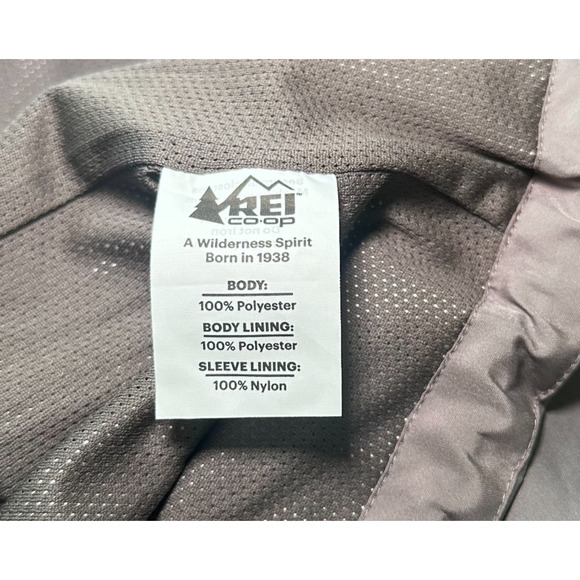 REI Co-op Hooded Rain Jacket Gray Lightweight Windbreaker Water-Resistant Sz XL - Picture 8 of 9